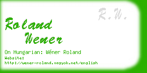roland wener business card